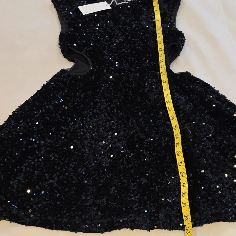 Black Sequin Cutout Mini Dress - Picture 14 of 14
